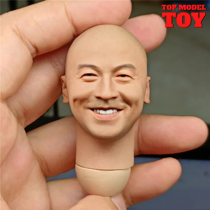 

1/6 Asian Bald Lei Jiayin PVC Head Sculpt Carved Model for 12'' Male Soldier Action HT Figure Body Dolls