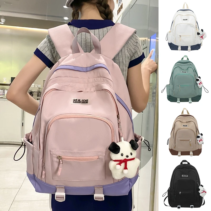 

2023 New Fashion Female Rucksack Nylon Woman Backpack For Teenagers Girls College Student Simple Style Knapsack School Bookbags