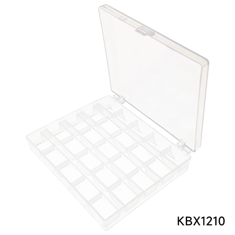 

Kearing 25 Grids Plastic Embroidery Floss Storage Box Floss Bobbins Beads Storage Organizer DIY Cross Stitch Sewing Tools