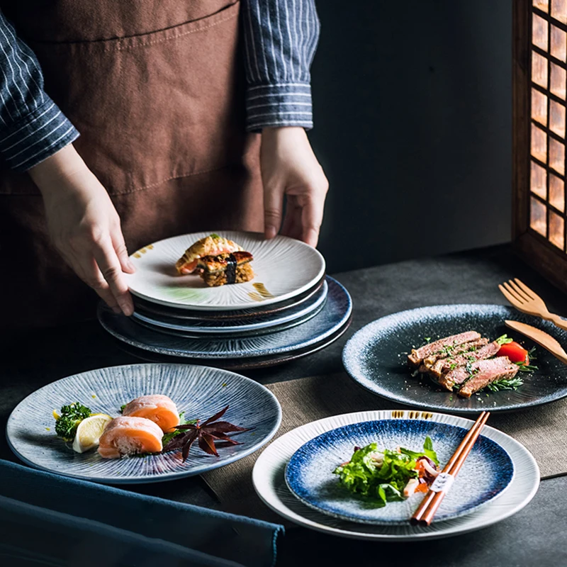 

Набор тарелок для суши в скандинавском стиле, персонализированные керамические обеденные тарелки с десертом, салатом, японские Pratos De Jantar, к...