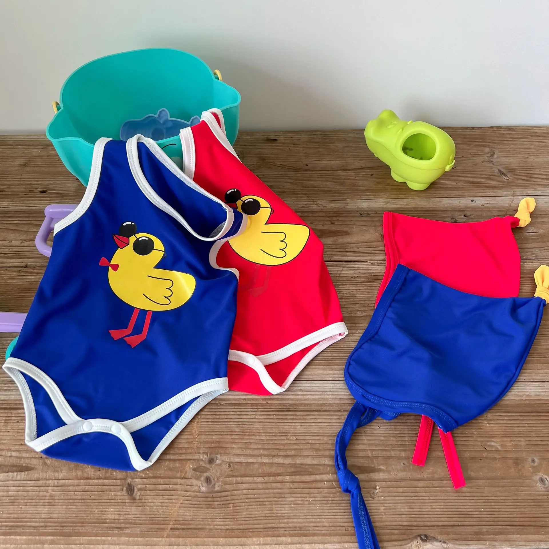 0-3 Year Newborn Baby Swimwear Infant Girl Fashion Duck Sleeveless Swimsuits Handsome Boy All-match Swimming Suit Child Bikini