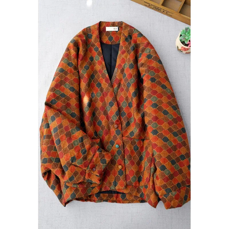 Внешняя торговля Женская одежда Прилавок Китайский Sle Ретро Теплый пуховик