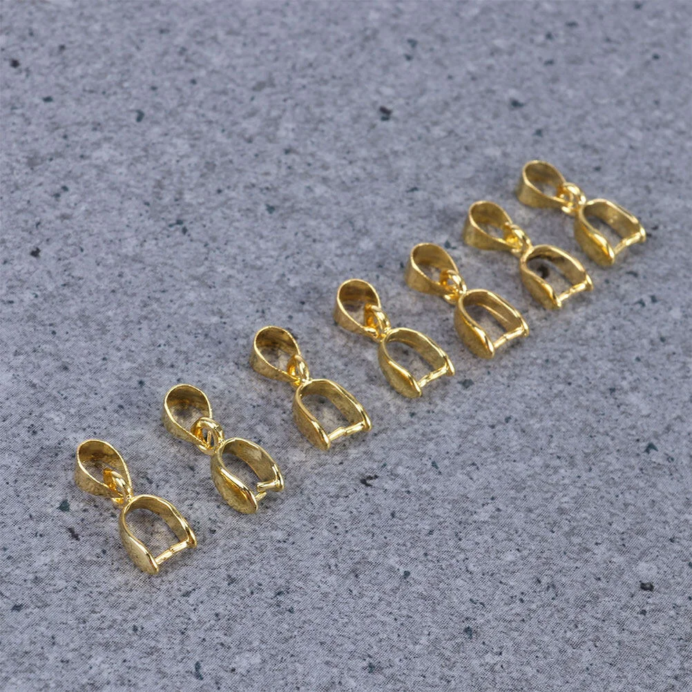 50pcs Metal Pinch Clip Bail Bead Pendant Connector Jewelry Bracelet Findings Accessories ( White )