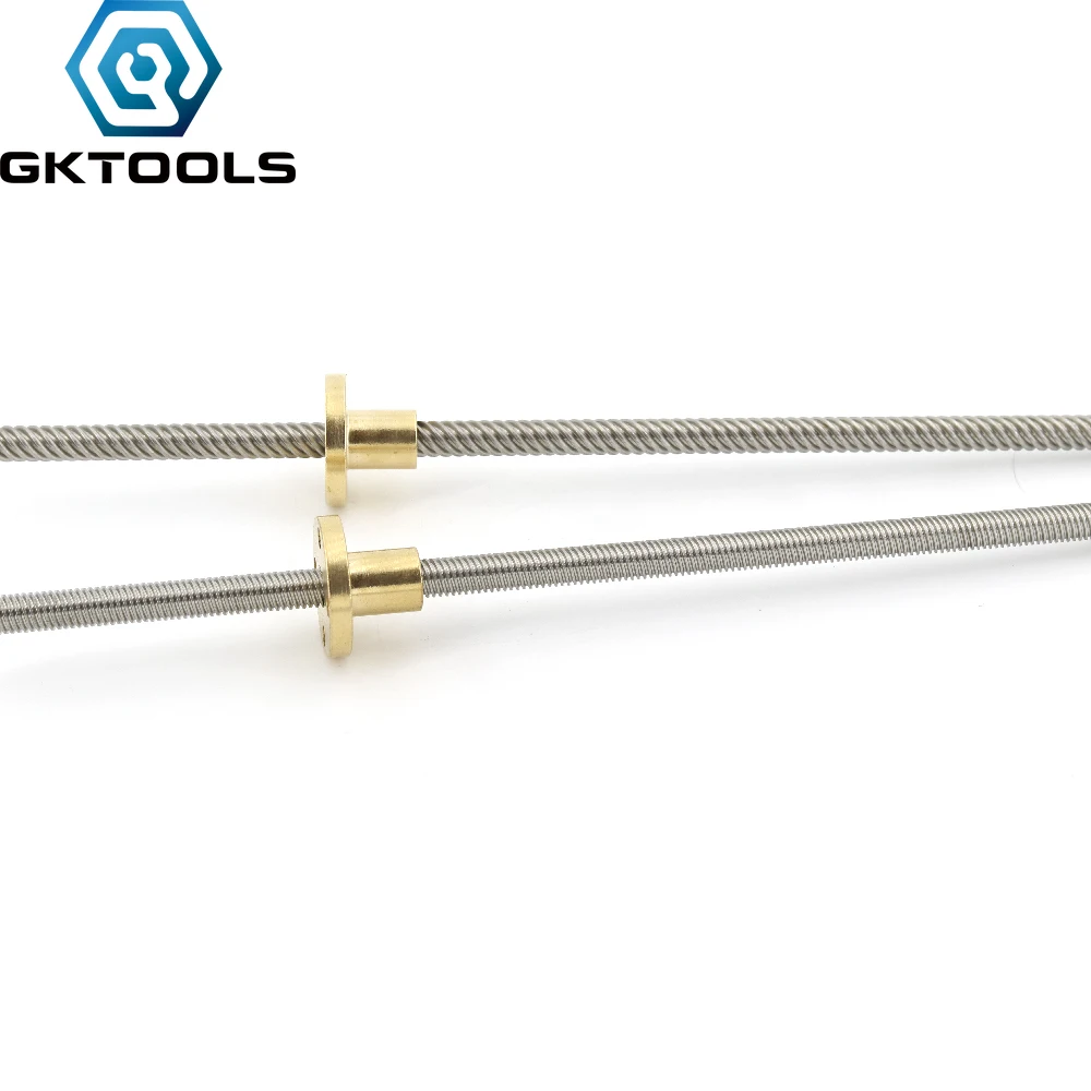 304 нержавеющая сталь винт T8 длиной 750 мм с ведущим 1мм 2мм 4мм 8мм 14мм трапецеидальным шпинделем 1шт с латунной гайкой на.
