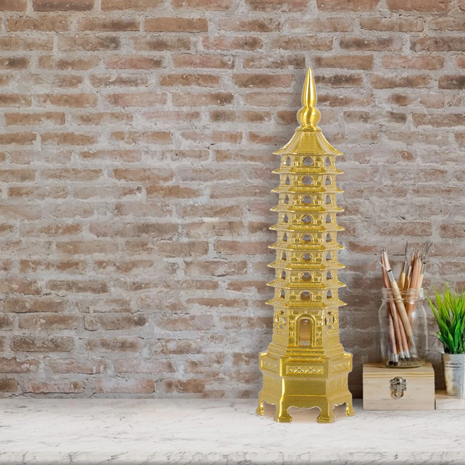 Статуэтка из НАТУРАЛЬНОЙ МЕДИ В Форме Пагоды Вэньчан украшение для сада шикарная