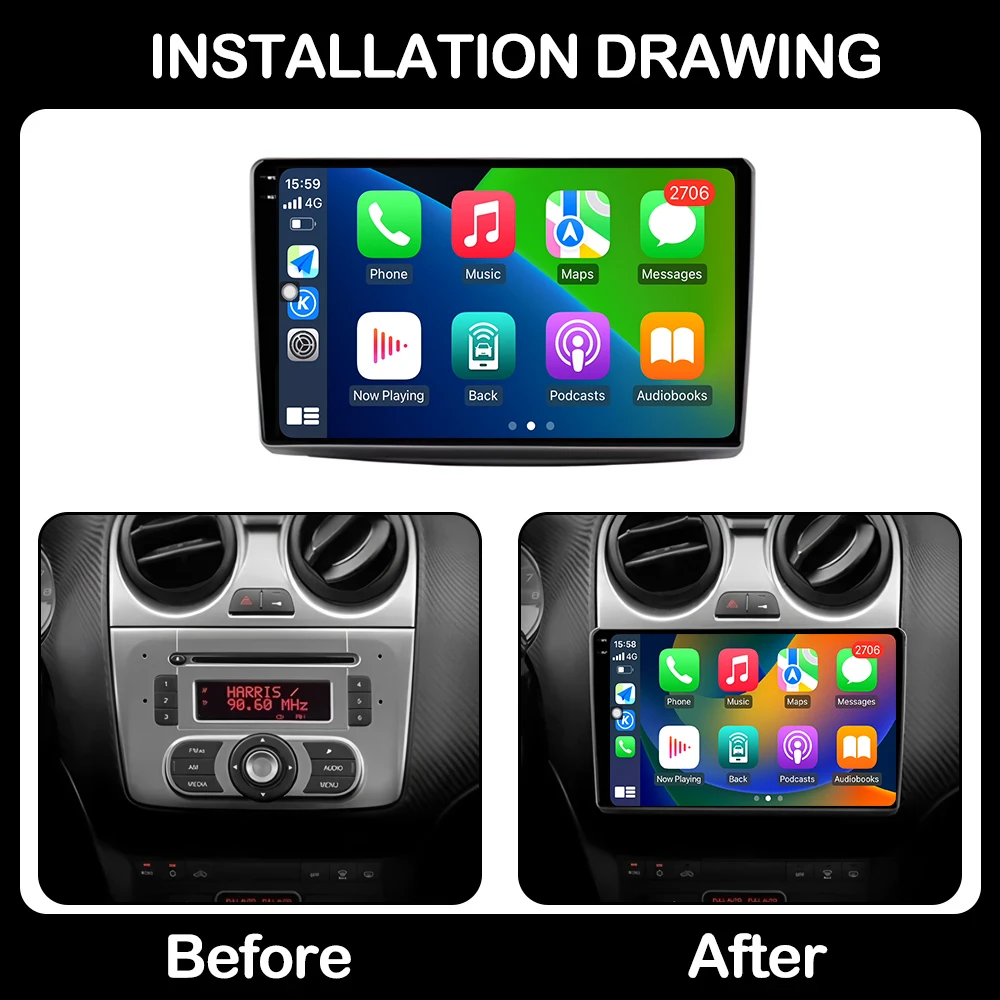 Фото 9-дюймовый мультимедийный видеоплеер с Android-системой для Alfa Romeo MiTo 955 2008-2016, GPS-навигация, QLED сенсорный экран №2