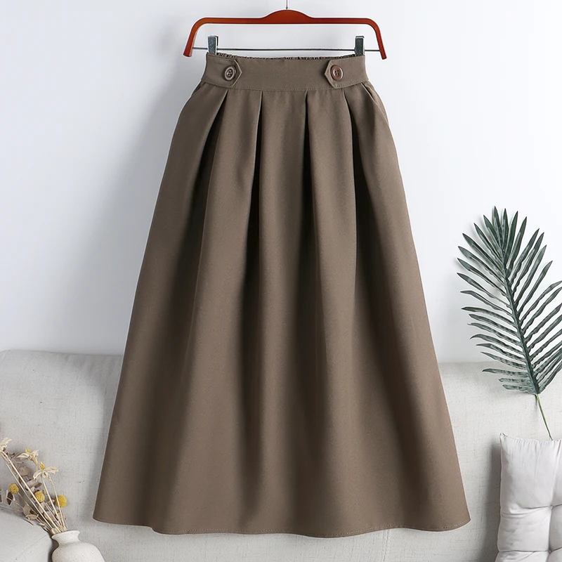 KOLLSEEY Brand New style Half-length Skirt in Spring and Summer women's Elastic waist double skirt Solid Half Length skirt enlarge