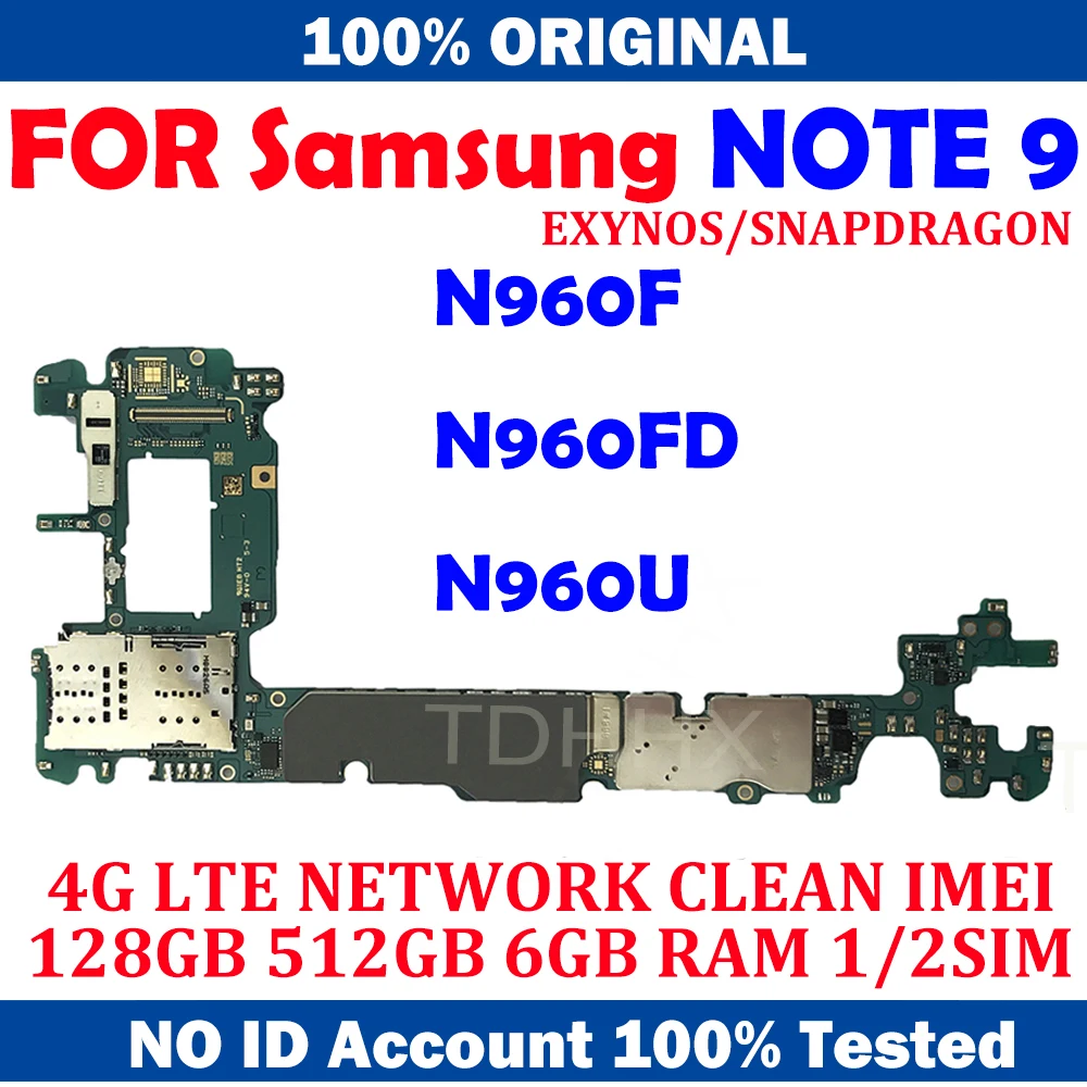 Бесплатная доставка Материнская плата для Samsung Galaxy Note 9 N960N N960F/DS N960F N960U1 N960W
