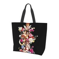 women shoulder bag ladies shopping bags handbags tote books bag for girls vintage angel king angel god of love flowers