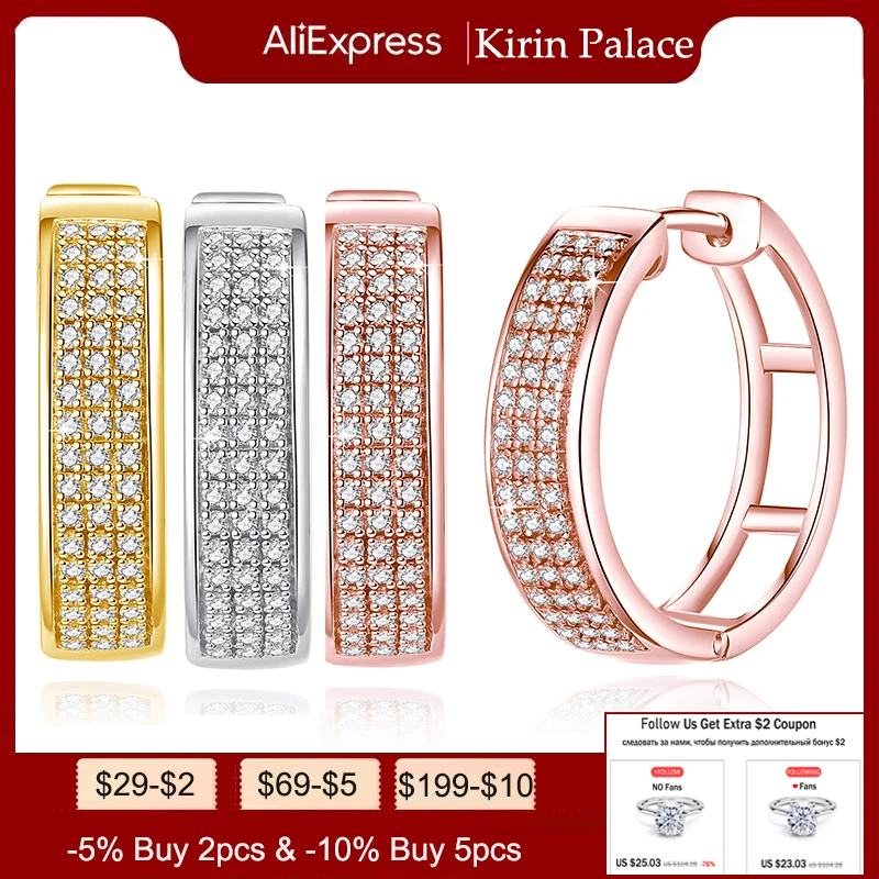 

D Color 0.6ct Moissanite Hoop Earring for Women Simulation Diamonds Earring 925 Sterling Silver Wedding Birthday Valentine Gift