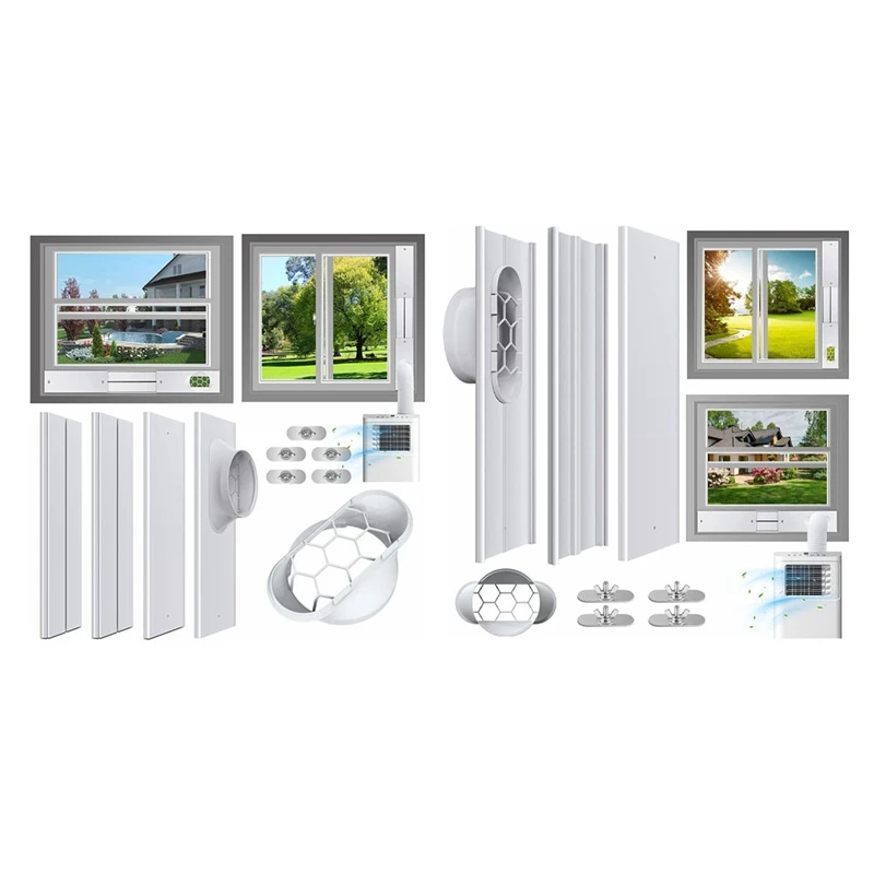 

AC Window Vent Kit Air Conditioner Window Kit For Sliding Window, AC Vent Kit With Coupler Window Seal For AC Unit