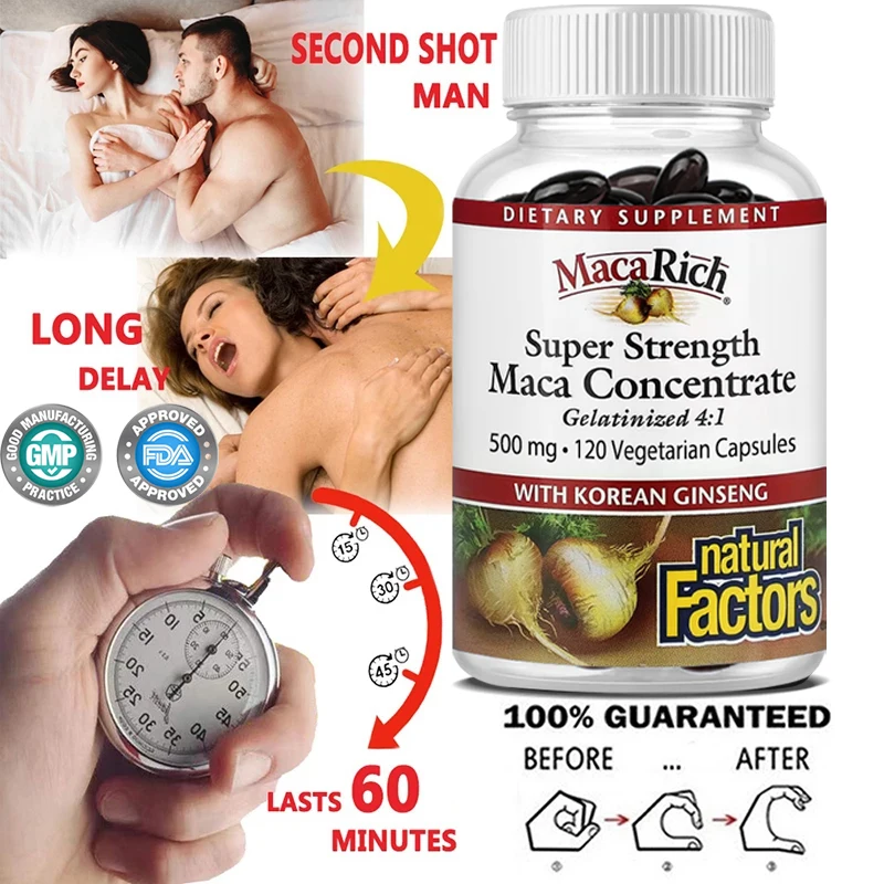 

Maca Concentrate Supplement, Extra Strength for Men 500 Mg, Boost Energy, Endurance 120 Capsules