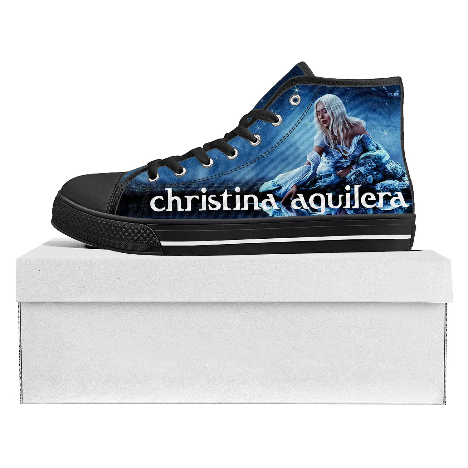 

Christina Aguilera High Top High Quality Sneakers Mens Womens Teenager Canvas Customized Sneaker Casual Couple Shoes Custom Shoe