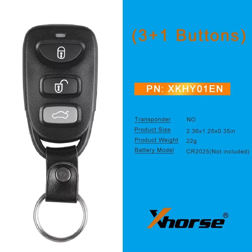 10 шт./лот Xhorse XKHY01EN проводной дистанционный ключ для Hyundai 3 + 1 кнопки английская