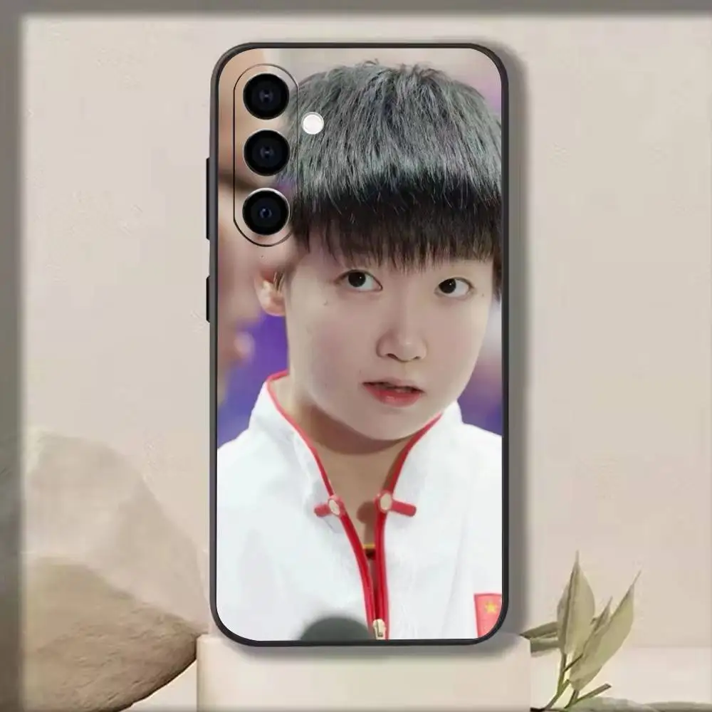 Чехол для телефона Sun Yingsha-Table tennis player для Samsung Galaxy A73, A72, A71, A70, A53, A52, A51 и других моделей, мягкий черный чехол (art.: 3920d9fd68df4) - 3920d9fd68df4