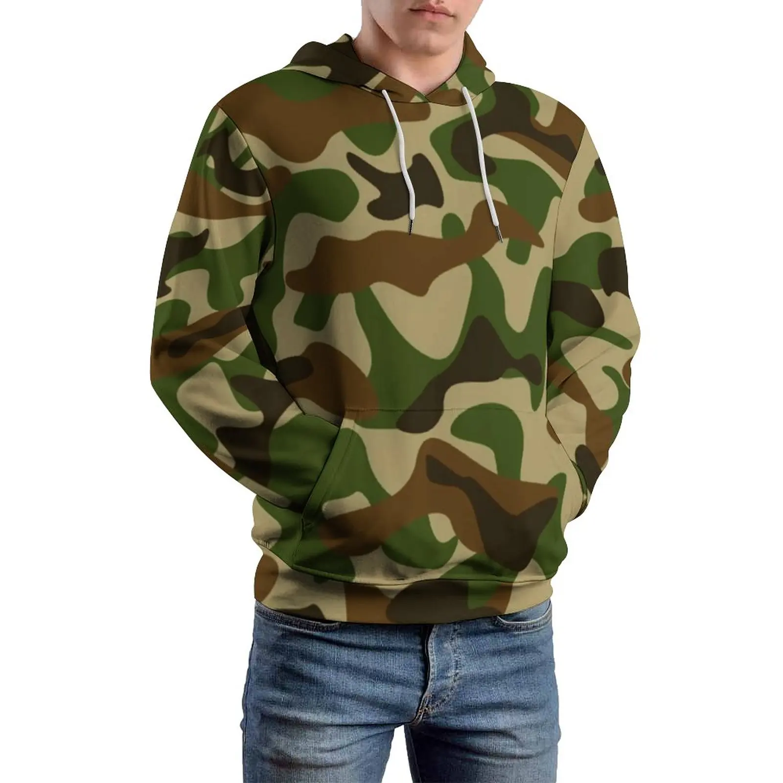 

Худи свободное камуфляжное зеленое с длинным рукавом, 4XL, 5XL, 6XL