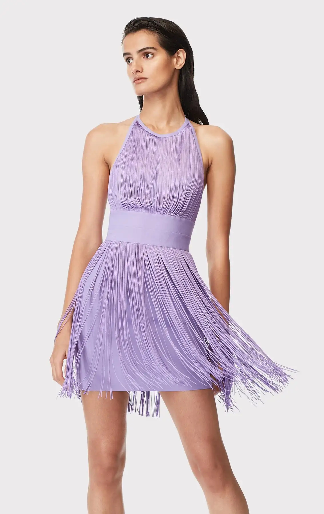 

Fashion Women Sexy Violet Sleeveless Mini Bodycon Bandage Party Dress
