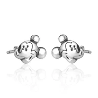 cute silver color mickey mouse stud earrings for women disney anime minnie earring studs girl trendy fashion jewelry child gifts