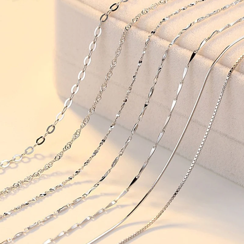 

Серебряное Ожерелье S925 пробы, цепочка в коробке, цепочка с сокровищами, змея, цепочка до ключиц, ювелирные изделия, цепочка с семенами дыни, волнистая цепочка в воде