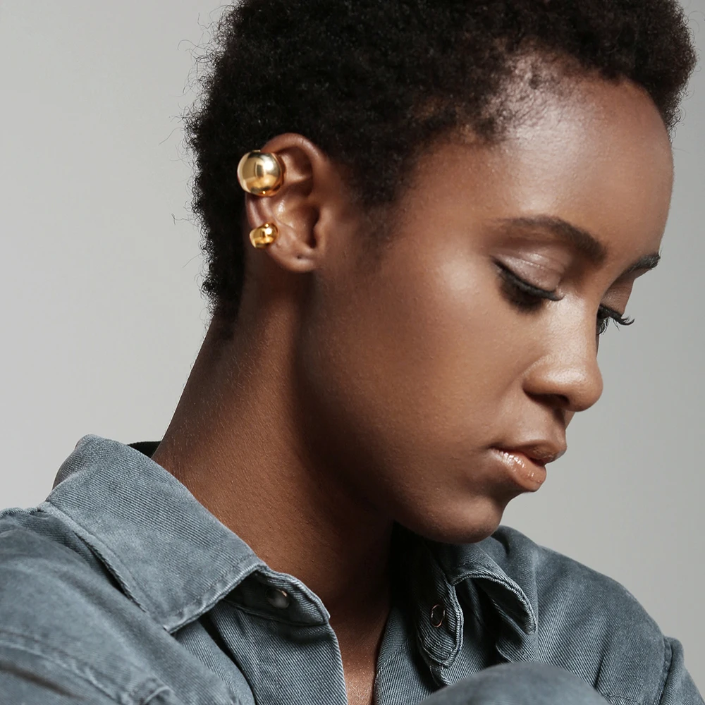 Серьги-клипсы LILIFLOR в стиле панк с большим шариком ювелирные украшения для ушей