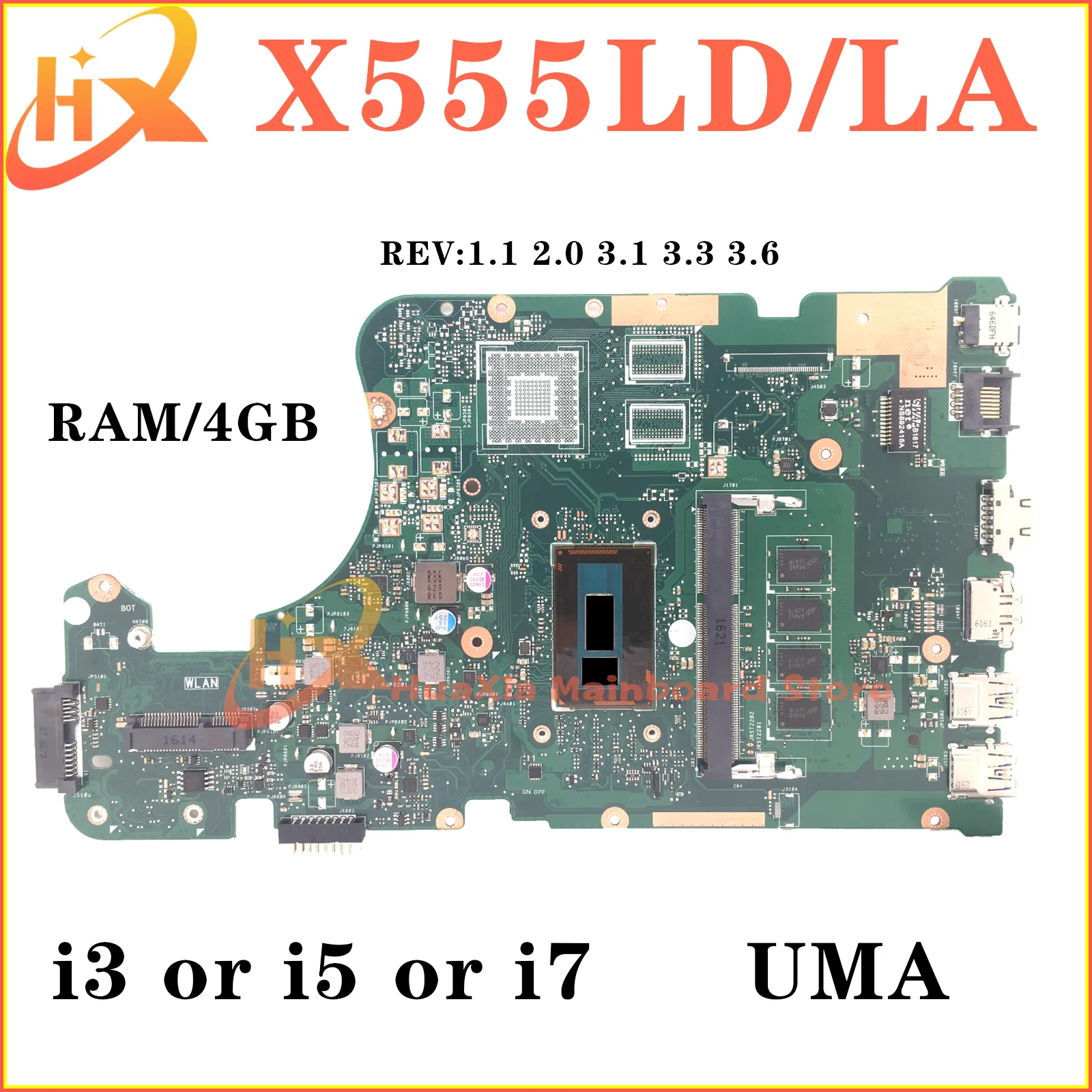 Материнская плата X555L, X555LAB X555LA A555L K555L F555L X555LD X555LP X555LN X555LB X555LI X555LF X555LJ X555LDB, материнская плата для ноутбука