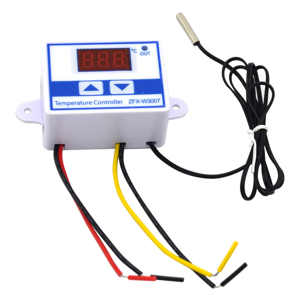 

W3007 MOS Output DC12-60V Digital LED Temperature Controller Thermostat Control Switch with Waterproof Probe NTC Red Display