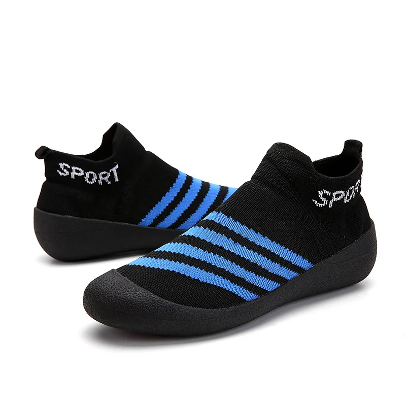 Unisex Slip-on fly-sewing breathable stretch fabric anti-slip cycling running fitness sock shoes lovers riding jogging shoes