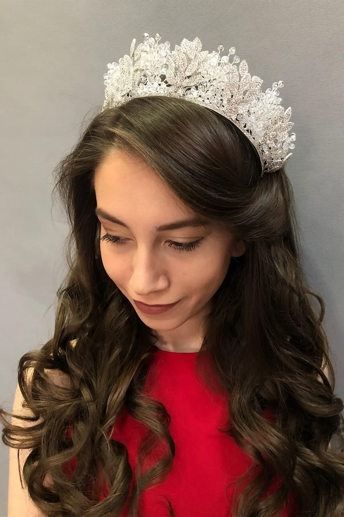 

Bridal Accessories Corve Model Intense Crystal embroidery Bridal Crown Wedding Handmade For Bride And Bride