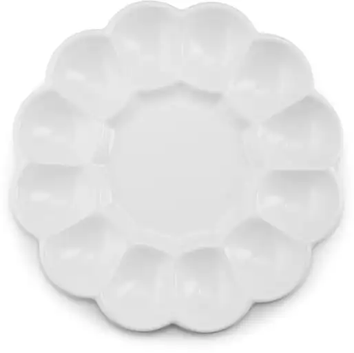 

Deviled Egg Tray, White Ceramic, Holds 12 Eggs
