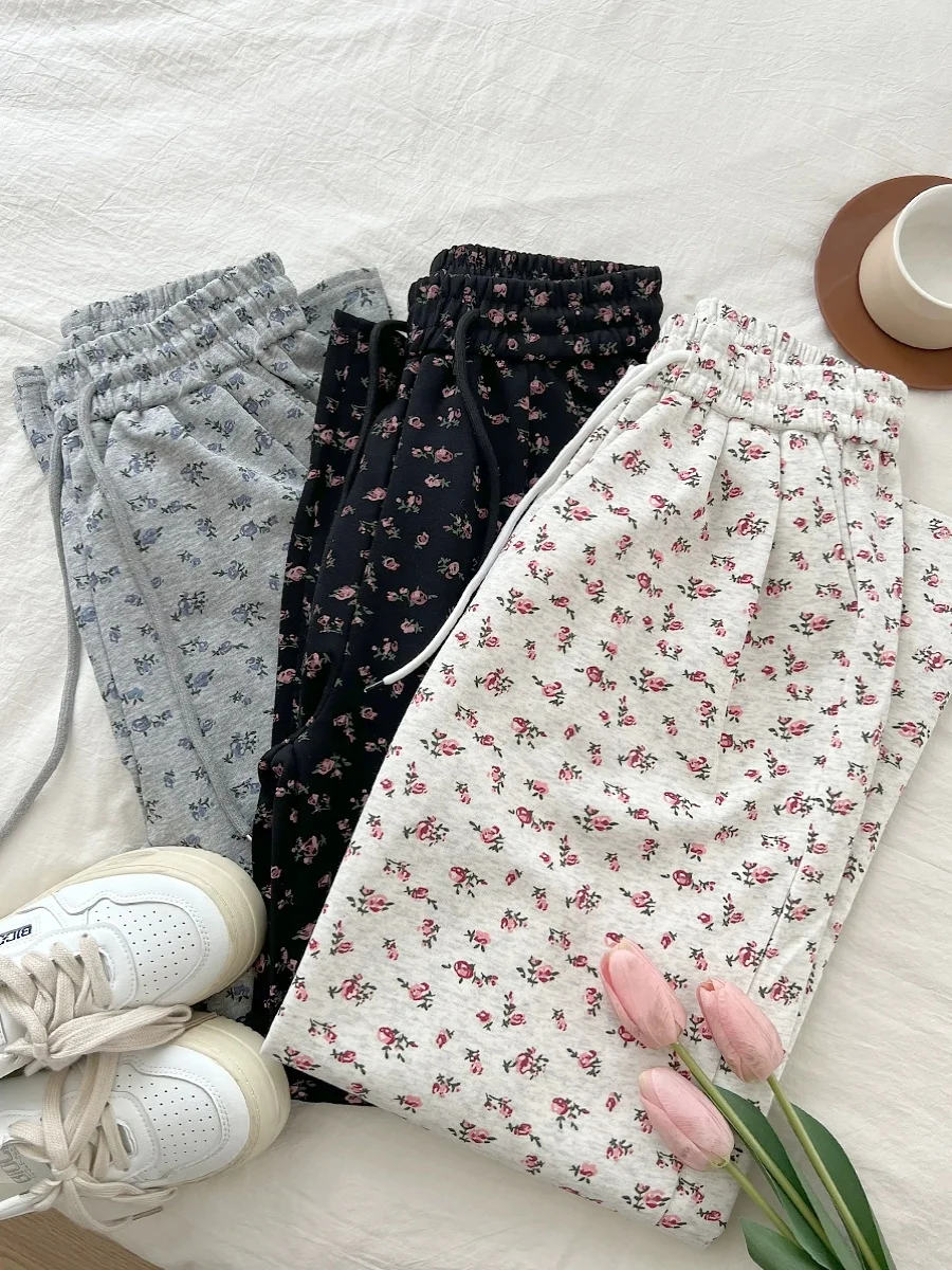 Женские брюки в американском стиле повседневные свободные прямые широкие с