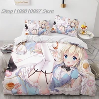 kawaii anime bedding set for girl woman bedroom comefortable duvet cover soft bedspreads for bed full size quilt luxury gift