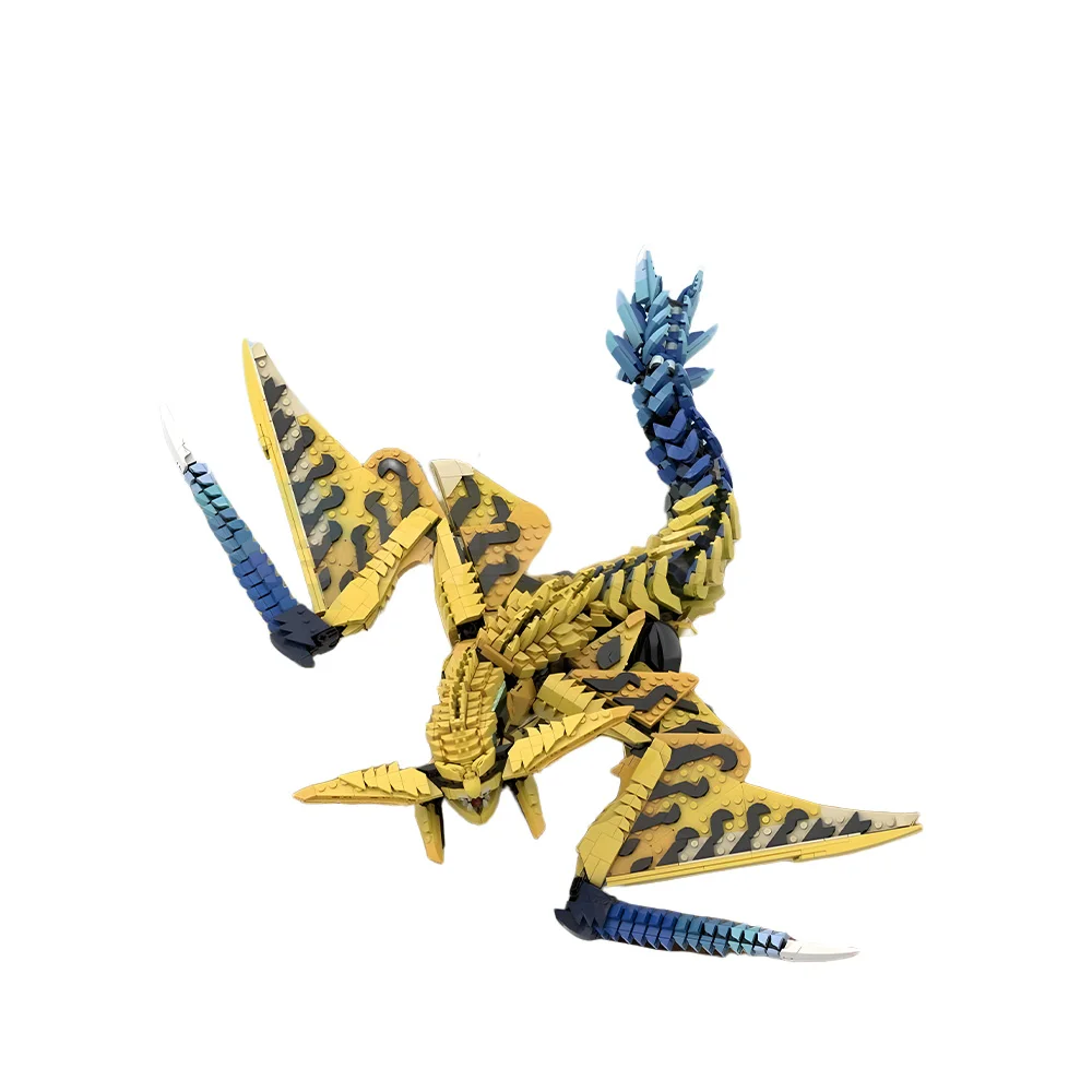 Фото Конструктор MOC Hunter Game Rey Dau: Боевой Дракон, Модель Монстра, Декор для Дома, Кирпичики, Игрушка, Подарок для Взрослых №1