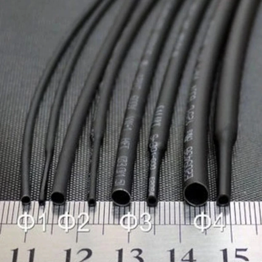 

1meter Heat Shrink Tube Black 1MM 2MM 3MM 4MM 5MM 6MM 8MM 10MM 2:1 Heat Shrink Tubing Shrinkable Wrap Wire Cable Sleeve