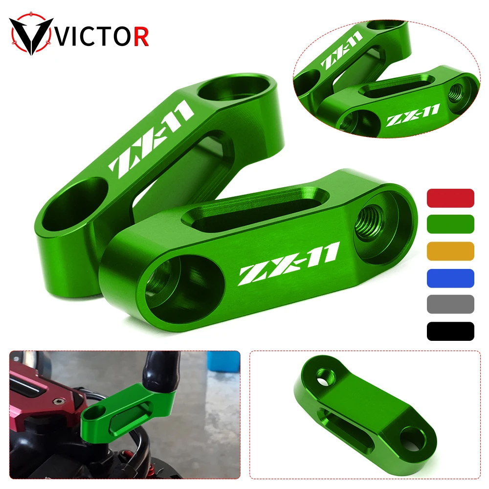 

For Kawasaki ZX-11 ZX11 ZX 11 Motocycle Accessories CNC Aluminum Mirror Riser Extenders Spacer Extension Adaptors