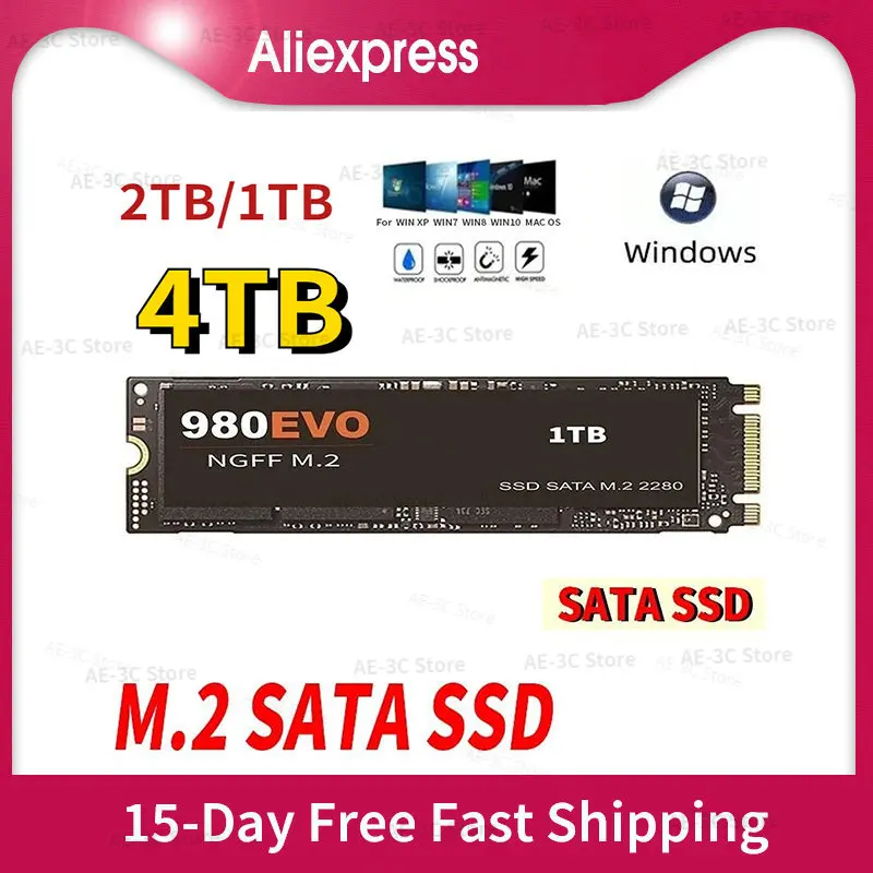 

M2 SSD 2280 4 ТБ 1 ТБ 2 ТБ HDD Жесткий диск M.2 SSD Жесткий диск M2 2280 SATA NGFF для ноутбука известного бренда