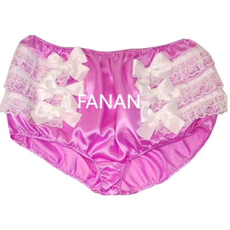 

Короткая атласная юбка для взрослых, гигантская пикантная розово-красная, с подкладкой, с белым бантом и кружевными краями, для горничной