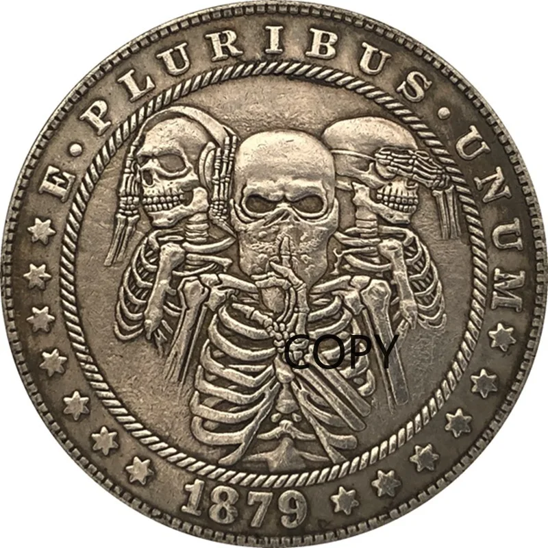

Антикварная Серебряная монета 1879CC коллекция Американских Монет ручной работы