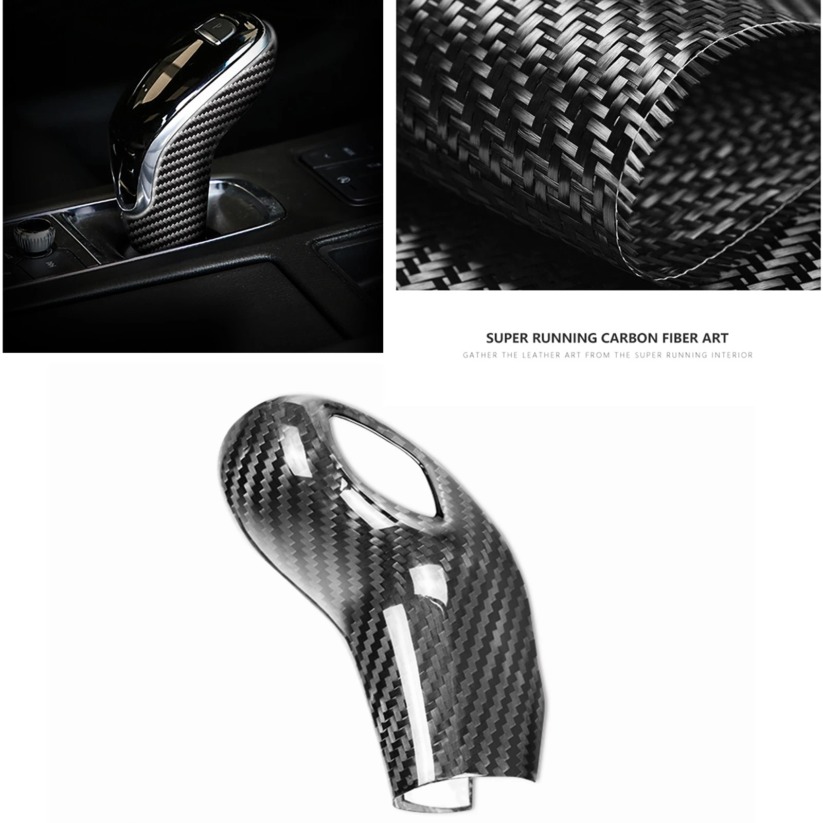 

For Cadillac CT5 2020-2022 Carbon Fiber Gear Shift Knob Head Cover Trim LHD Car Shifter Handlebar Handle Case Shell Decoration