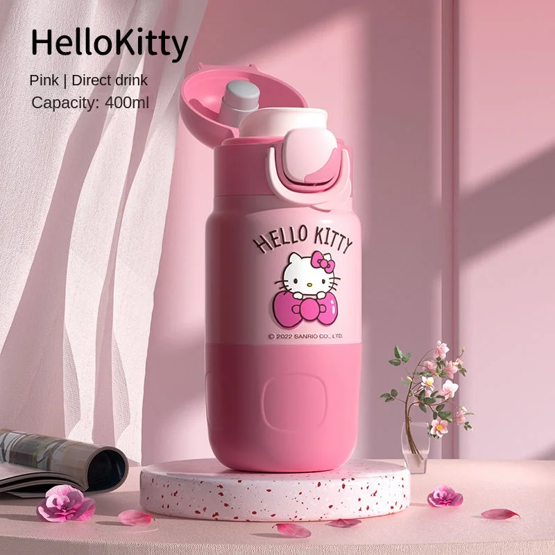 

Sanrio, Hello Kitty кружка-термос детская новая милая большая чашка с соломинкой Красивая Студенческая чашка для воды для девочек