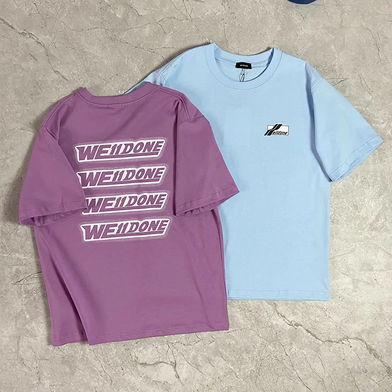 

We11done Fashion Women's T-Shirt Letter Print Graphic T-Shirt Korean Loose Oversized T-shirt High Street T Shirt Women Top