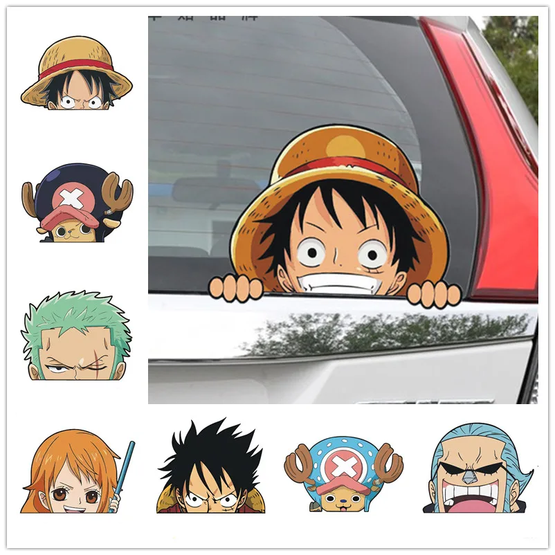 

19CM*14CM Car Stickers Pirates Luffy Chooper Cartoon Funny Creative Decoration For Windshield Motorcycle Auto Tuning Styling D30