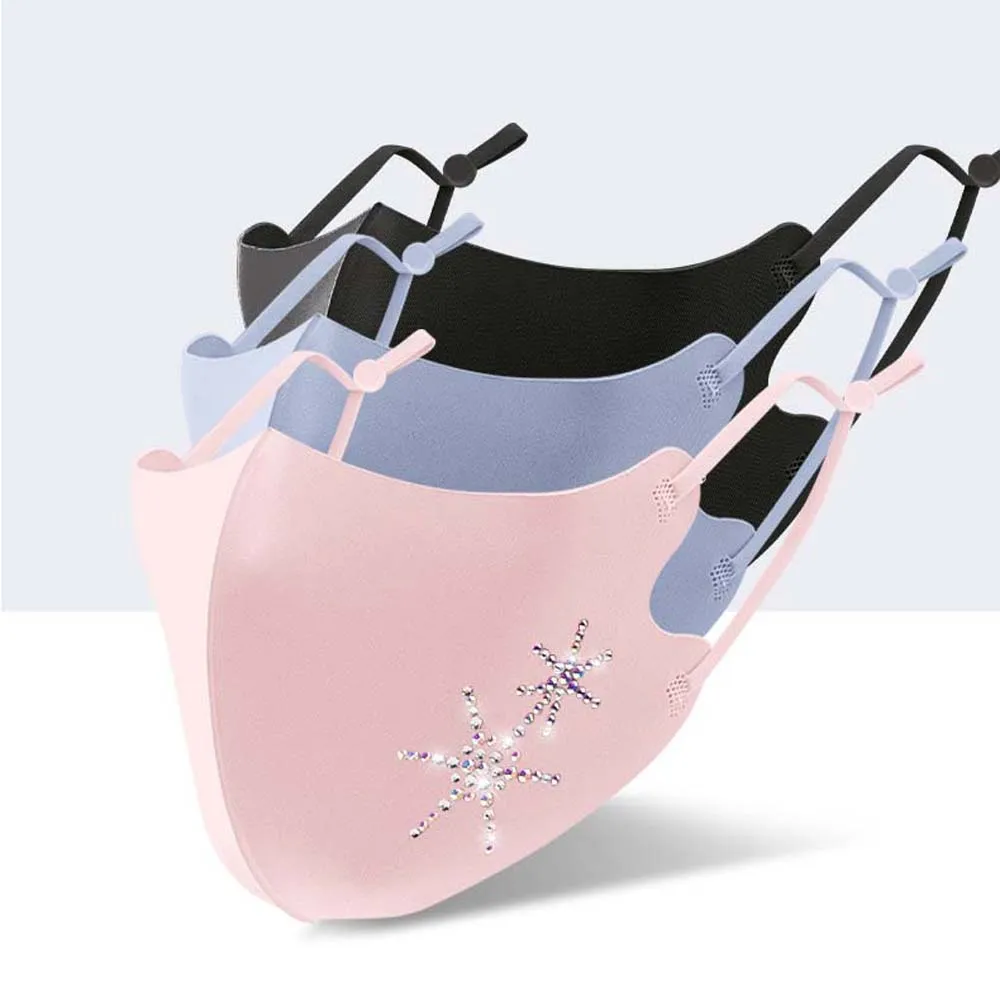 Нежная унисекс со стразами защита от загрязнения ледяной шелк многоразовая