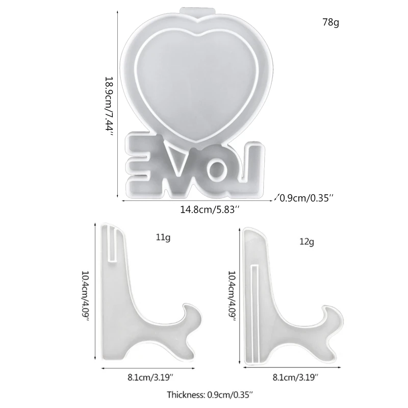 

Love Photo Frame Mold Plate Holder Casting Molds Table Storage Stand Mold Epoxy Resin Pictures Frame Display Stand Mold