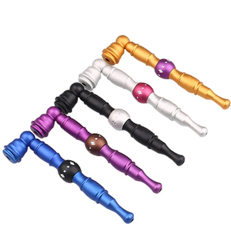 

Creative hot selling pipe metal pipe with drill aluminum alloy ball pipe smoking set