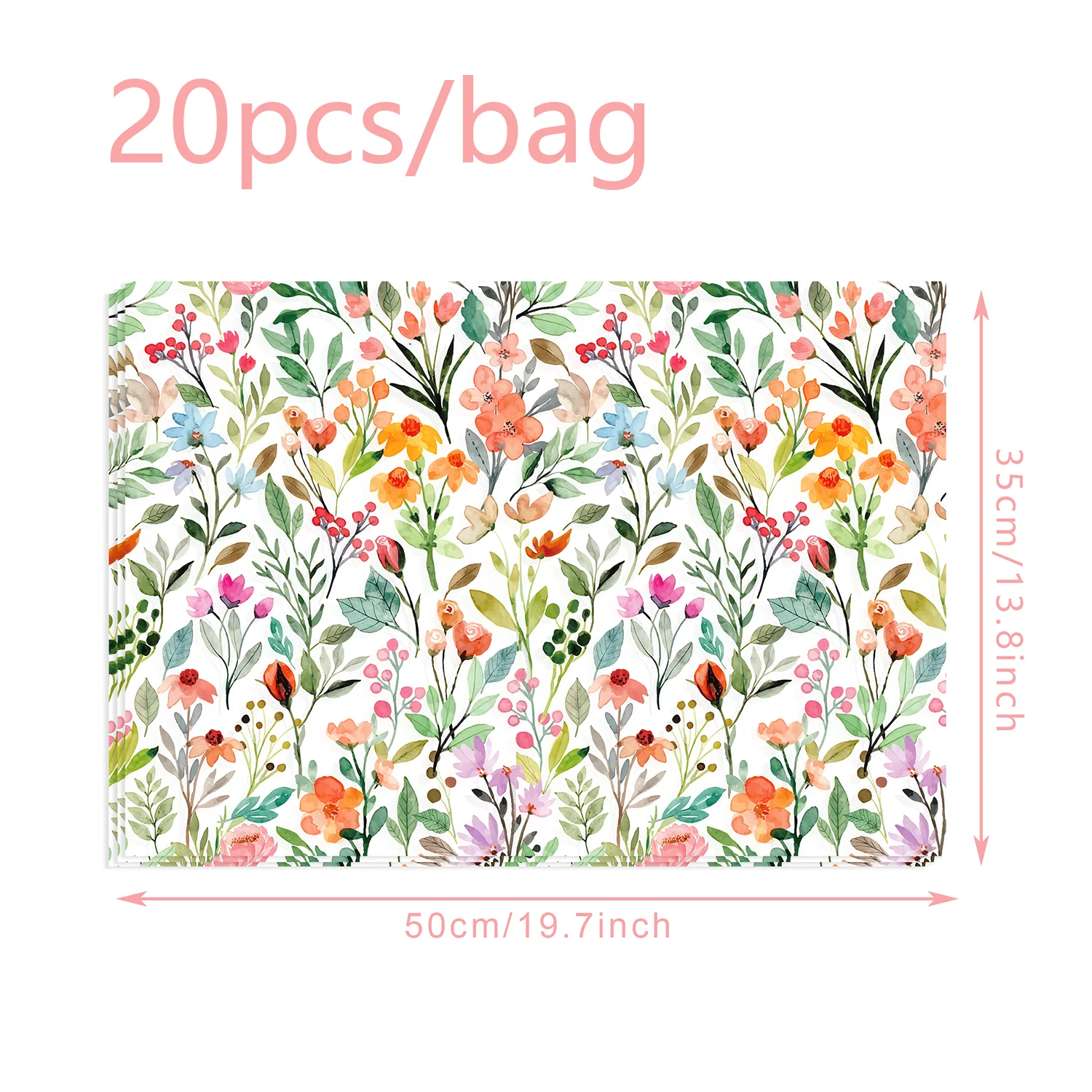 

Бумага для подарков "Дикие Цветы" и "Снежная Слива", 20/50 шт.