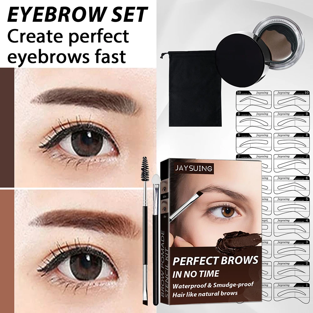 

Eyebrow Tint Cream with Brush Women Waterproof Contour Stencil Eyebrow Tools Long-Lasting for Barbershop Salon Beauty Supplies