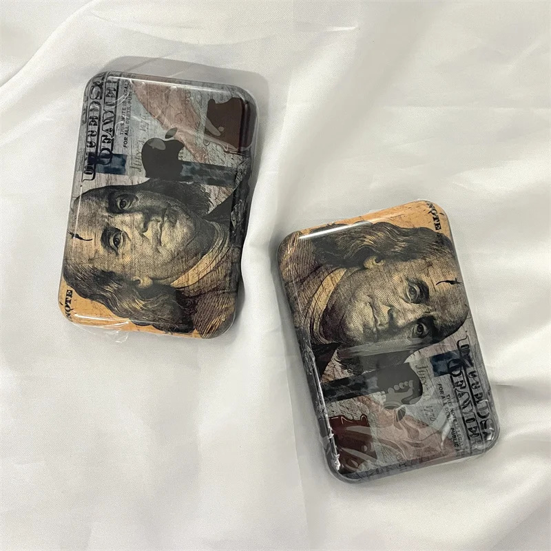 

Retro hundred yuan for Apple MagSafe external battery box Wireless magnetic battery cover Full bag shock proof phone case