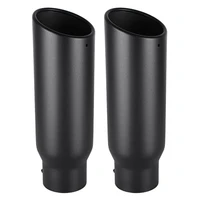 2X 3 Inch Black Exhaust Tip, 3 Inch Inside Diameter Exhaust Tailpipe Tip For Truck, 3 X 4 X 12 Inch Bolt/Clamp On Design