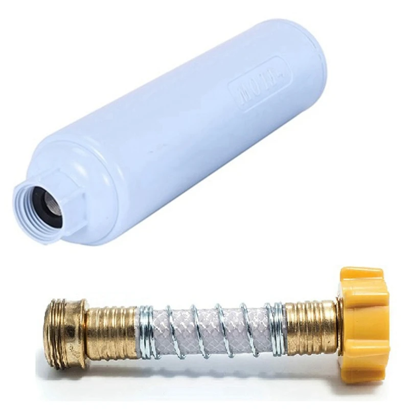 

1 набор, фильтр для воды RV с защитой гибкого шланга, Уменьшает неприятный вкус, запах и осадка, фильтр и протектор шланга