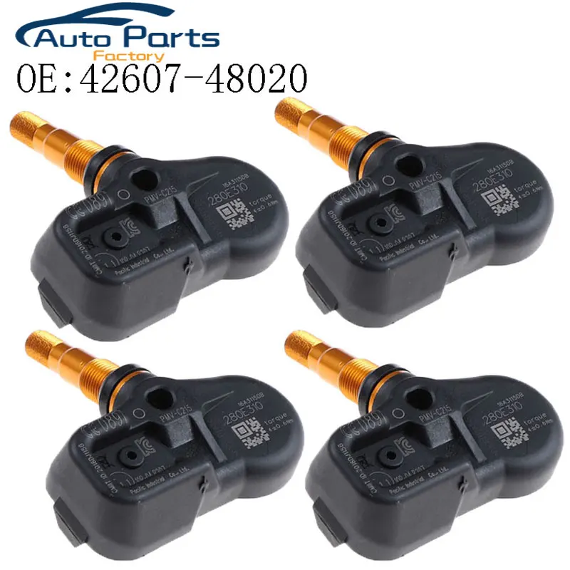 4 шт. 42607-48020 4260748020 TPMS датчик давления в шинах для 2017-2023 Toyota Land Cruiser Prado 4 шт. 42607-48020 4260748020 TPMS датчик давления в шинах для 2017-2023 Toyota Land Cruiser Prado